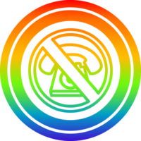 no cold calling circular icon with rainbow gradient finish png