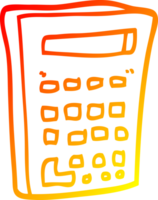 warm gradient line drawing of a cartoon calculator png