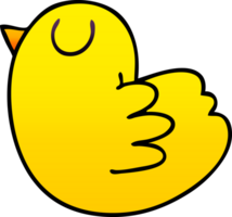 degradado sombreado peculiar dibujos animados amarillo pájaro png