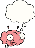 funny cartoon brain with thought bubble png