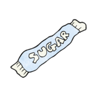 hand textured cartoon packet of sugar png