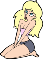 cartoon woman in skimpy clothing png