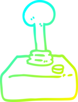 cold gradient line drawing of a cartoon joystick png