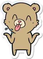 sticker of a rude cartoon bear png