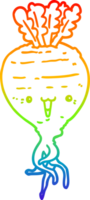 rainbow gradient line drawing of a cartoon turnip png