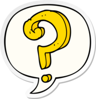 cartoon question mark with speech bubble sticker png