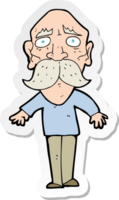 sticker of a cartoon sad old man png