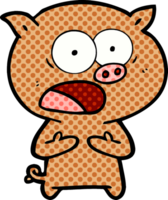 dessin animé cochon criant png