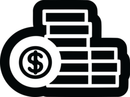 staplade pengar ikon symbol png