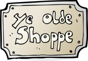 cartoon old fake shop sign png