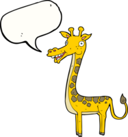 cartone animato giraffa con discorso bolla png
