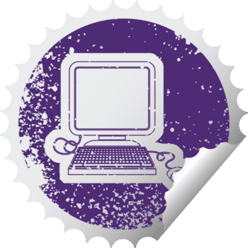 ilustração de ícone de adesivo angustiado de um computador com mouse png