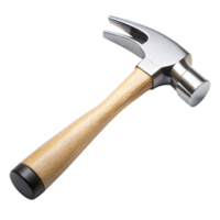 A hammer with a wooden handle and a metal head png
