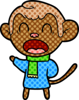 criant singe dessin animé portant une écharpe png