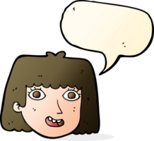 cartoon happy female face with speech bubble png