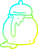 frio gradiente linha desenhando do uma desenho animado querida Panela png