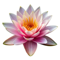 A beautiful water lily with pink and white petals, fully bloomed, showcasing its vibrant colors against a plain background png