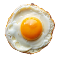 en stänga upp av en friterad ägg med en gul äggula. de ägg är Sammanträde på en bit av rostat bröd png