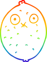 rainbow gradient line drawing of a cartoon bitter lemon png