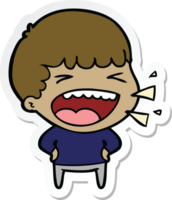 sticker of a cartoon laughing man png