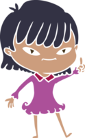 mulher de desenho animado de estilo de cor plana com ideia png