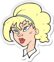 sticker of a cartoon pretty woman png