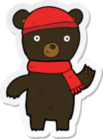 pegatina de un oso negro agitando dibujos animados png