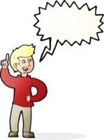 cartoon man with idea with speech bubble png