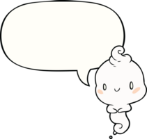 cute cartoon ghost with speech bubble png