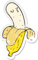 vinheta angustiada de uma banana de desenho animado png