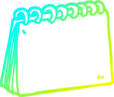 cold gradient line drawing of a cartoon blank calendar png