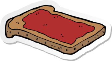 sticker van een tekenfilm jam Aan geroosterd brood png