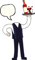 hand drawn comic book speech bubble cartoon headless waiter add own photos png