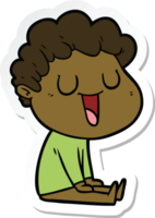 sticker of a laughing cartoon man png