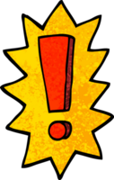 point d'exclamation de dessin animé illustration texturée grunge png