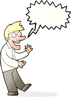 cartoon excited man with speech bubble png