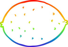 rainbow gradient line drawing of a cartoon lemon png