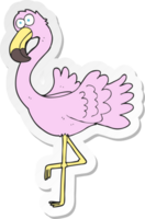 sticker of a cartoon flamingo png