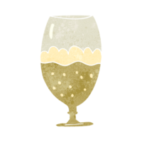 hand retro cartoon beer in glass png