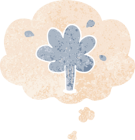 dessin animé éjacule l'eau avec pensée bulle dans grunge affligé rétro texturé style png