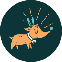 icon of a tattoo style christmas reindeer png