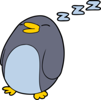 cartone animato addormentato pinguino png