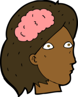 cartoon female head with brain symbol png