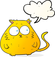 hand drawn speech bubble cartoon fat cat png