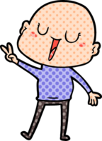 happy cartoon bald man png