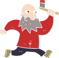 cartoon doodle man with bloody axe png