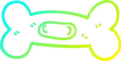 frio gradiente linha desenhando do uma desenho animado animal osso png