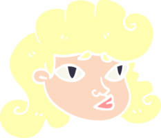 dessin animé doodle visage de filles blondes png
