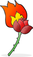 hand drawn cartoon rose png