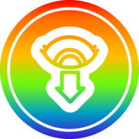 staring eye circular icon with rainbow gradient finish png